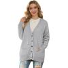 imageGRECERELLE Womens 2024 Fall Cardigan Sweaters Oversized Open Front Button Knit Outwear Coats with PocketsLight Gray
