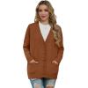 imageGRECERELLE Womens 2024 Fall Cardigan Sweaters Oversized Open Front Button Knit Outwear Coats with PocketsPumpkin