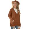 imageGRECERELLE Womens 2024 Fall Cardigan Sweaters Oversized Open Front Button Knit Outwear Coats with PocketsPumpkin