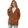 imageGRECERELLE Womens 2024 Fall Cardigan Sweaters Oversized Open Front Button Knit Outwear Coats with PocketsPumpkin