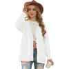 imageGRECERELLE Womens 2024 Fall Cardigan Sweaters Oversized Open Front Button Knit Outwear Coats with PocketsWhite