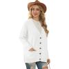 imageGRECERELLE Womens 2024 Fall Cardigan Sweaters Oversized Open Front Button Knit Outwear Coats with PocketsWhite