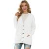 imageGRECERELLE Womens 2024 Fall Cardigan Sweaters Oversized Open Front Button Knit Outwear Coats with PocketsWhite