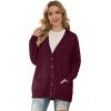 imageGRECERELLE Womens 2024 Fall Cardigan Sweaters Oversized Open Front Button Knit Outwear Coats with PocketsWine Red