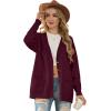 imageGRECERELLE Womens 2024 Fall Cardigan Sweaters Oversized Open Front Button Knit Outwear Coats with PocketsWine Red