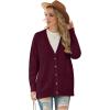 imageGRECERELLE Womens 2024 Fall Cardigan Sweaters Oversized Open Front Button Knit Outwear Coats with PocketsWine Red
