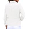 imageGRECERELLE Womens Blazer Suit Open Front Cardigan 34 Sleeve Fitted Jacket Casual Office Cropped Blazer002white