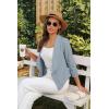 imageGRECERELLE Womens Blazer Suit Open Front Cardigan 34 Sleeve Fitted Jacket Casual Office Cropped Blazer010grey Blue