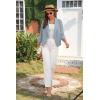 imageGRECERELLE Womens Blazer Suit Open Front Cardigan 34 Sleeve Fitted Jacket Casual Office Cropped Blazer010grey Blue