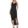 imageGRECERELLE Womens Casual Fit Long Dress Sleeveless Racerback Split Fashion Maxi Dresses with Pocket BalckLarge