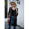 imageGRECERELLE Womens Lightweight Longer Length Cardigan Long Sleeve Casual Crochet OpenFront Sweater with Pockets01 Longblack