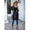 imageGRECERELLE Womens Lightweight Longer Length Cardigan Long Sleeve Casual Crochet OpenFront Sweater with Pockets01 Longblack