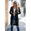 imageGRECERELLE Womens Lightweight Longer Length Cardigan Long Sleeve Casual Crochet OpenFront Sweater with Pockets01 Longblack