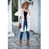 imageGRECERELLE Womens Lightweight Longer Length Cardigan Long Sleeve Casual Crochet OpenFront Sweater with Pockets02 Longwhite