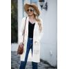 imageGRECERELLE Womens Lightweight Longer Length Cardigan Long Sleeve Casual Crochet OpenFront Sweater with Pockets02 Longwhite