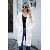 imageGRECERELLE Womens Lightweight Longer Length Cardigan Long Sleeve Casual Crochet OpenFront Sweater with Pockets02 Longwhite