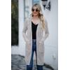 imageGRECERELLE Womens Lightweight Longer Length Cardigan Long Sleeve Casual Crochet OpenFront Sweater with Pockets04 Longgray