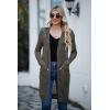 imageGRECERELLE Womens Lightweight Longer Length Cardigan Long Sleeve Casual Crochet OpenFront Sweater with Pockets06 Longdark Gray