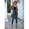 imageGRECERELLE Womens Lightweight Longer Length Cardigan Long Sleeve Casual Crochet OpenFront Sweater with Pockets06 Longdark Gray