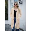 imageGRECERELLE Womens Lightweight Longer Length Cardigan Long Sleeve Casual Crochet OpenFront Sweater with PocketsBeige