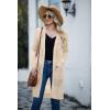 imageGRECERELLE Womens Lightweight Longer Length Cardigan Long Sleeve Casual Crochet OpenFront Sweater with PocketsBeige