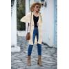 imageGRECERELLE Womens Lightweight Longer Length Cardigan Long Sleeve Casual Crochet OpenFront Sweater with PocketsLongapricot