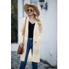 imageGRECERELLE Womens Lightweight Longer Length Cardigan Long Sleeve Casual Crochet OpenFront Sweater with PocketsLongapricot