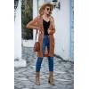 imageGRECERELLE Womens Lightweight Longer Length Cardigan Long Sleeve Casual Crochet OpenFront Sweater with PocketsLongcaramel