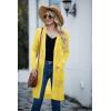 imageGRECERELLE Womens Lightweight Longer Length Cardigan Long Sleeve Casual Crochet OpenFront Sweater with PocketsLonglemon Yellow