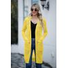 imageGRECERELLE Womens Lightweight Longer Length Cardigan Long Sleeve Casual Crochet OpenFront Sweater with PocketsLonglemon Yellow
