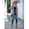 imageGRECERELLE Womens Lightweight Longer Length Cardigan Long Sleeve Casual Crochet OpenFront Sweater with PocketsLongpencil Gray