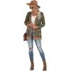 imageGRECERELLE Womens Long Sleeve Open Front Cardigan Button Down Ribbed Lightweight Knit Outerwear with PocketKhaki Sunflower