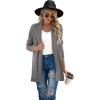 imageGRECERELLE Womens Long Sleeve Open Front Lightweight Casual Business Dressy Cardigan Sweater Fall WinterDark Gray