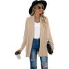 imageGRECERELLE Womens Long Sleeve Open Front Lightweight Casual Business Dressy Cardigan Sweater Fall WinterKhaki