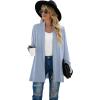 imageGRECERELLE Womens Long Sleeve Open Front Lightweight Casual Business Dressy Cardigan Sweater Fall WinterLight Blue