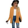 imageGRECERELLE Womens Long Sleeve Open Front Lightweight Casual Business Dressy Cardigan Sweater Fall WinterLight Orange