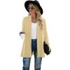 imageGRECERELLE Womens Long Sleeve Open Front Lightweight Casual Business Dressy Cardigan Sweater Fall WinterLight Yellow