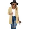 imageGRECERELLE Womens Long Sleeve Open Front Lightweight Casual Business Dressy Cardigan Sweater Fall WinterLight Yellow