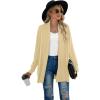 imageGRECERELLE Womens Long Sleeve Open Front Lightweight Casual Business Dressy Cardigan Sweater Fall WinterLight Yellow