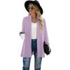imageGRECERELLE Womens Long Sleeve Open Front Lightweight Casual Business Dressy Cardigan Sweater Fall WinterPurple Gray