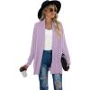 imageGRECERELLE Womens Long Sleeve Open Front Lightweight Casual Business Dressy Cardigan Sweater Fall WinterPurple Gray