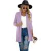 imageGRECERELLE Womens Long Sleeve Open Front Lightweight Casual Business Dressy Cardigan Sweater Fall WinterPurple Gray