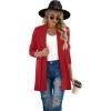 imageGRECERELLE Womens Long Sleeve Open Front Lightweight Casual Business Dressy Cardigan Sweater Fall WinterRed