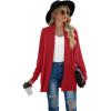 imageGRECERELLE Womens Long Sleeve Open Front Lightweight Casual Business Dressy Cardigan Sweater Fall WinterRed