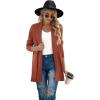 imageGRECERELLE Womens Long Sleeve Open Front Lightweight Casual Business Dressy Cardigan Sweater Fall WinterRusty Red