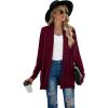 imageGRECERELLE Womens Long Sleeve Open Front Lightweight Casual Business Dressy Cardigan Sweater Fall WinterWine Red