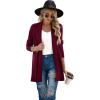 imageGRECERELLE Womens Long Sleeve Open Front Lightweight Casual Business Dressy Cardigan Sweater Fall WinterWine Red