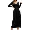 imageGRECERELLE Womens Long Sleeve V Neck Casual Button Maxi Dress 2025 with Pockets01 Black