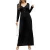 imageGRECERELLE Womens Long Sleeve V Neck Casual Button Maxi Dress 2025 with Pockets01 Black
