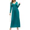 imageGRECERELLE Womens Long Sleeve V Neck Casual Button Maxi Dress 2025 with PocketsAcid Blue